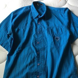 Bugle Boy Core Basic blue striped dress shirt